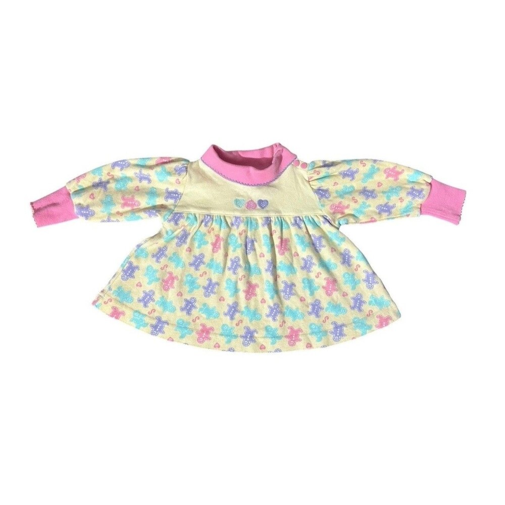 Vintage Gymboree Rainbow Tag Dress Infant Gingerbread & Hearts 80’s 90’s Rare